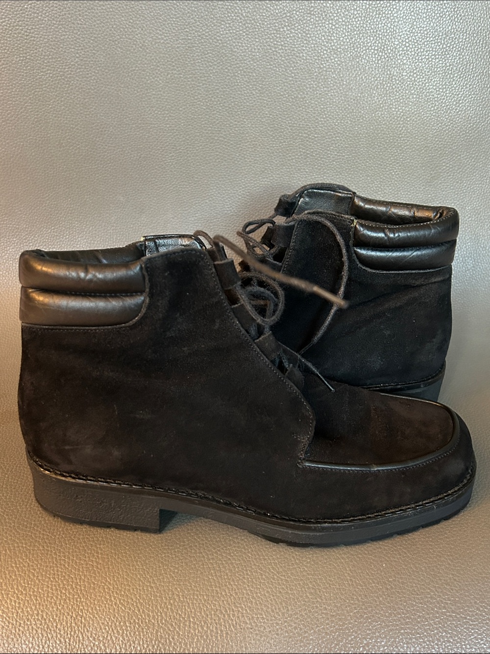And Taylor Black Suede Lace-Up Ankle Boots